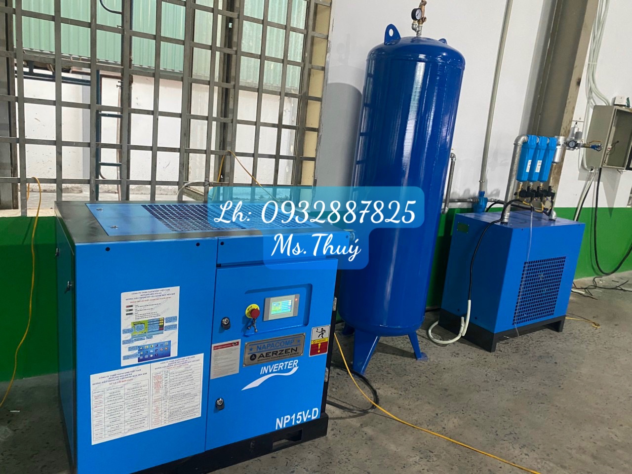 Máy nén khí trục vít Napacomp Biến Tần 20HP NP15V-D Tiết kiệm điện